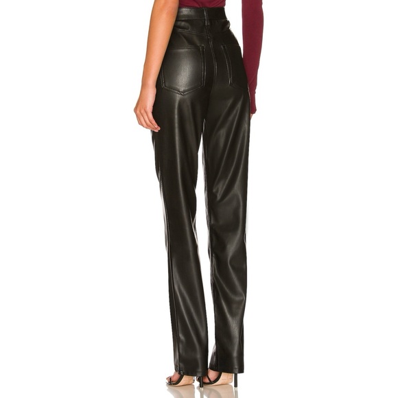 AFRM Heston Faux Leather Pant in Black - Picture 3 of 5